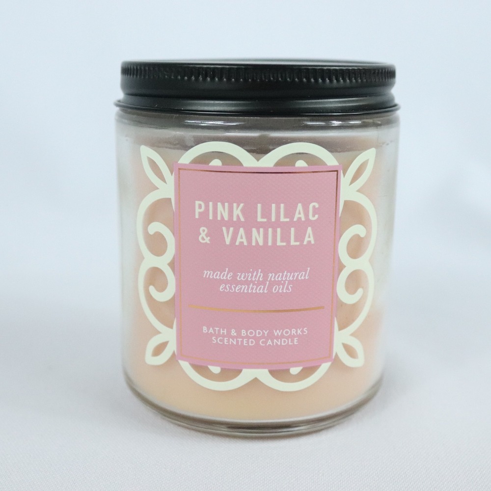 Bath & Body Works Pink Lilac & Vanilla Single Wick 7 oz Jar Candle NEW - Picture 2 of 7